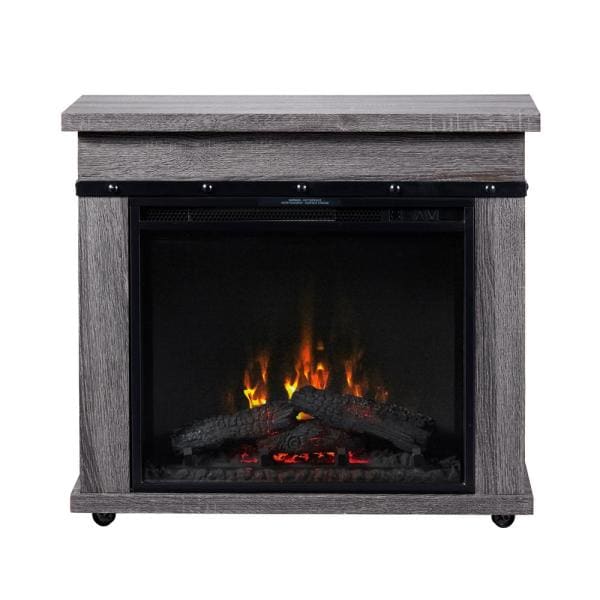Morgan 32-Inch Mantel with a 23-Inch Electric Fireplace in Charcoal Oak (C3P23LJ-2085CO) - angle view