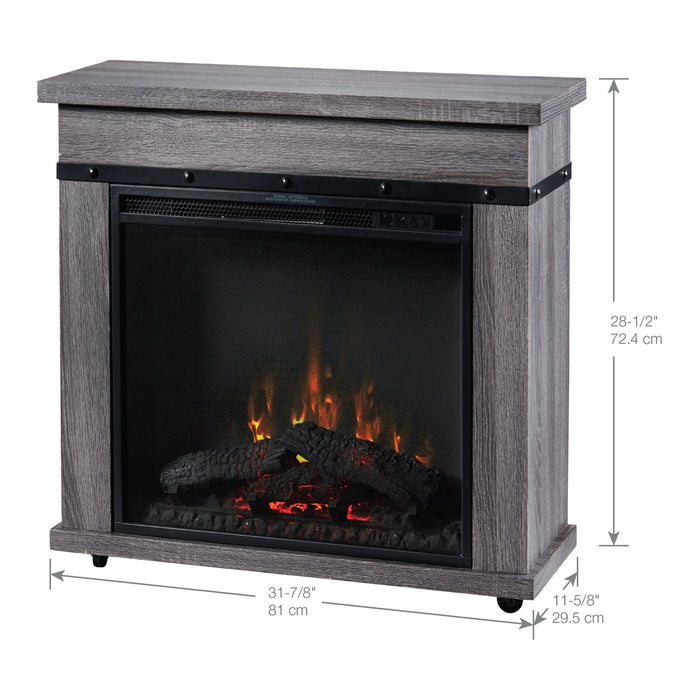 Morgan 32-Inch Mantel with a 23-Inch Electric Fireplace in Charcoal Oak (C3P23LJ-2085CO) - specifications diagram