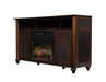 Xavier 56-Inch Electric Fireplace and Log Set in Warm Grainery Brown with 23-Inch Media Console (GDS23L8-1904GB) - side view