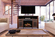 Xavier 56-Inch Electric Fireplace and Log Set in Warm Grainery Brown with 23-Inch Media Console (GDS23L8-1904GB) - detail close-up