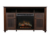 Xavier 56-Inch Electric Fireplace and Log Set in Warm Grainery Brown with 23-Inch Media Console (GDS23L8-1904GB) - front view
