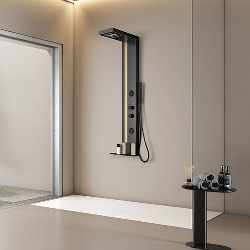 Dolce Luxury Shower Panel with Rainfall Showerhead, Body Jets, and Aromatherapy by Cascada Showers