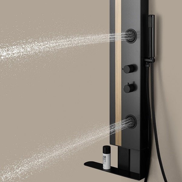Dolce Luxury Shower Panel with Rainfall Showerhead, Body Jets, and Aromatherapy by Cascada Showers - Detail View