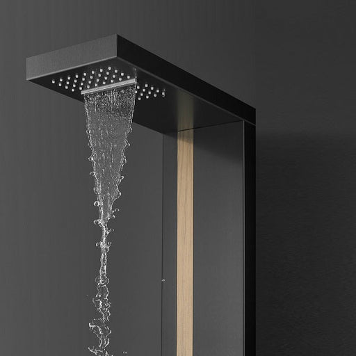 Dolce Luxury Shower Panel with Rainfall Showerhead, Body Jets, and Aromatherapy by Cascada Showers - Side View