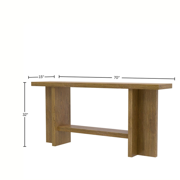Alpine Furniture Cleo Donte Console Table, Oak