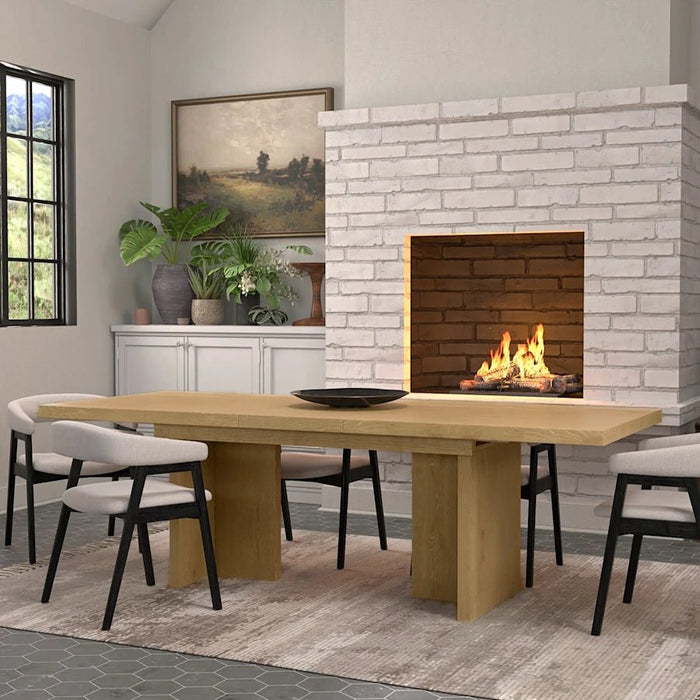 Alpine Furniture Cleo Donte Self Storage Extension Dining Table, Natural