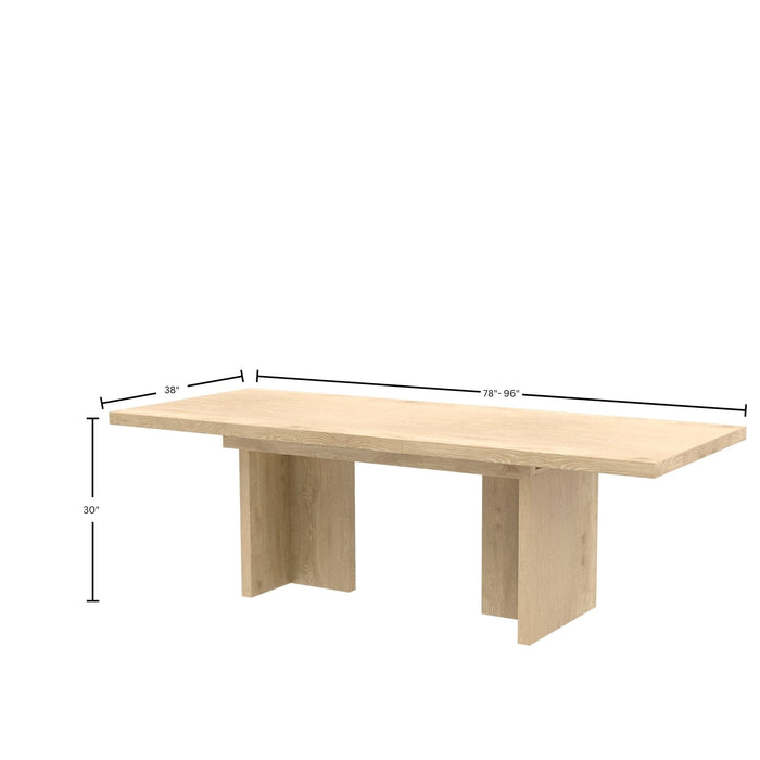Alpine Furniture Cleo Donte Self Storage Extension Dining Table, Natural
