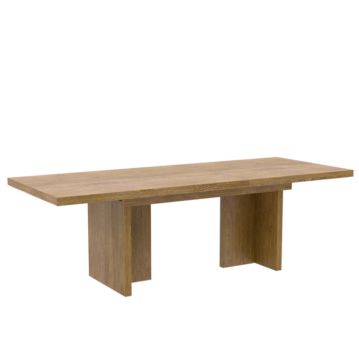 Alpine Furniture Cleo Donte Self Storage Extension Dining Table, Oak
