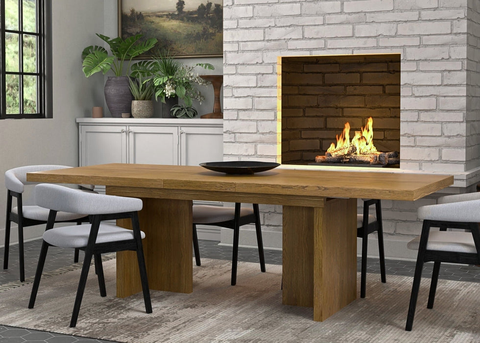 Alpine Furniture Cleo Donte Self Storage Extension Dining Table, Oak