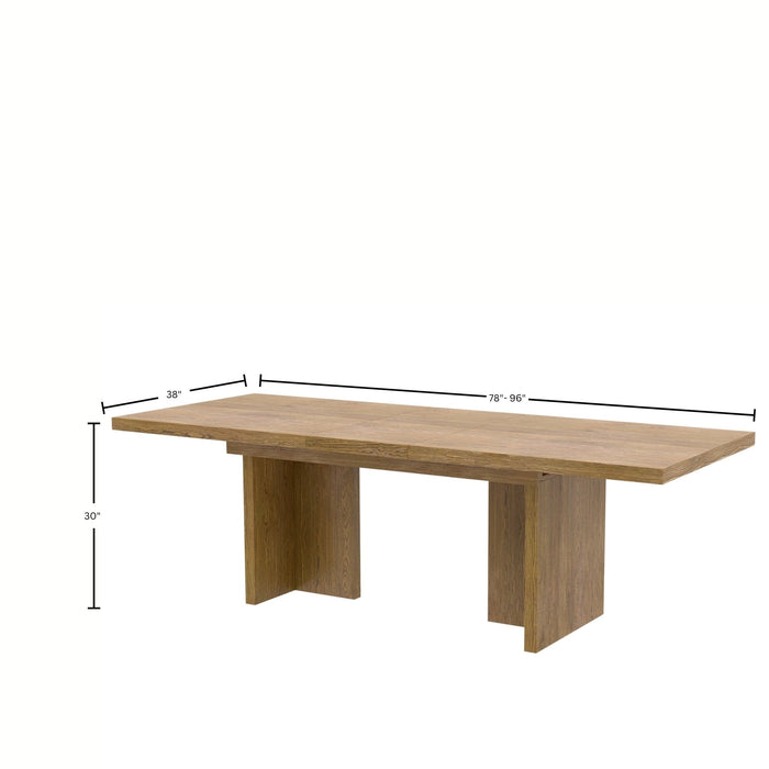 Alpine Furniture Cleo Donte Self Storage Extension Dining Table, Oak