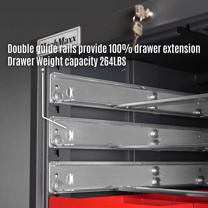 Heavy Duty Modular Drawer Cabinet - 11 Drawer,  59" H x 28.5" W x 28.5" D Tool Storage Organizer,  Steel Construction