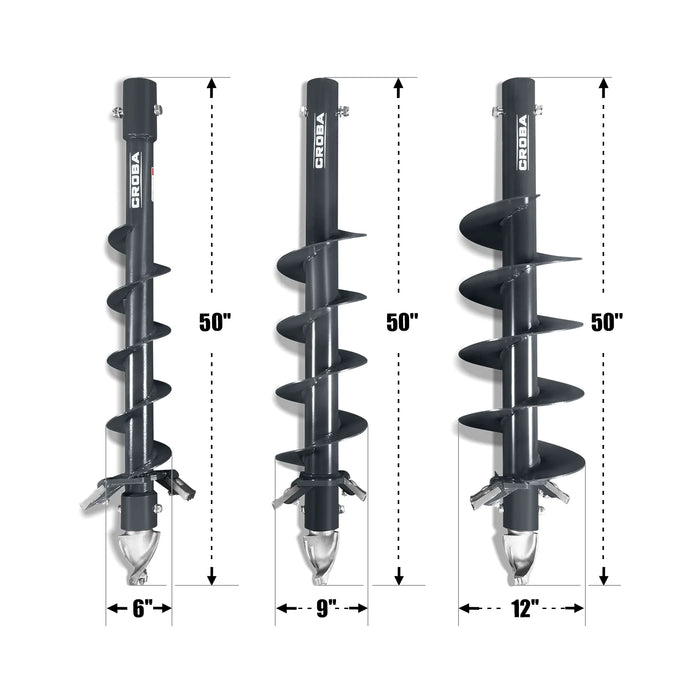 Mini Skid Steer Drive Auger with 6" ,  9" ,  12" Dia. Auger Bits