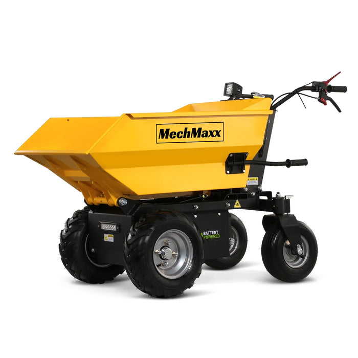 MechMaxx 1100Lbs Loading Battery Powered Barrow Electric Mini Dumper for Sale, 1000W 48V Brushless DC Motor, E50