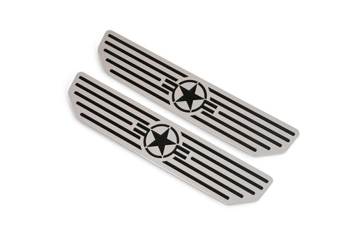 DV8 Offroad 2018-2026 Jeep Wrangler JL & Gladiator JT Sill Plates "Star Logo" Rear – on the trail, image 1 of 8