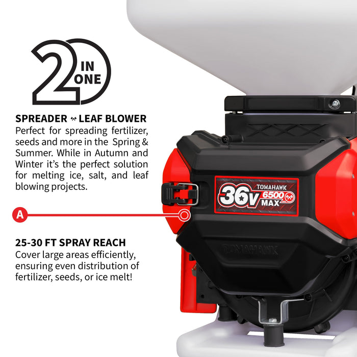 Tomahawk Power 5 Gal Battery-Powered Fertilizer Spreader Broadcast Lawn Seed Ice Melt Salt - Product Image 7