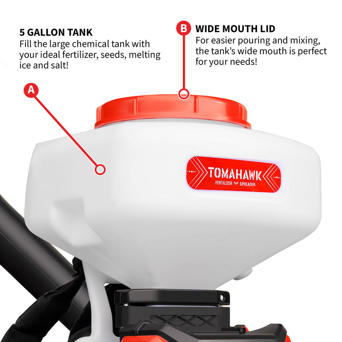 Tomahawk Power 5 Gal Battery-Powered Fertilizer Spreader Broadcast Lawn Seed Ice Melt Salt - Product Image 10