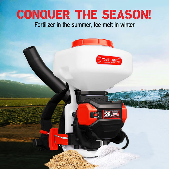 Tomahawk Power 5 Gal Battery-Powered Fertilizer Spreader Broadcast Lawn Seed Ice Melt Salt - Detail View 2