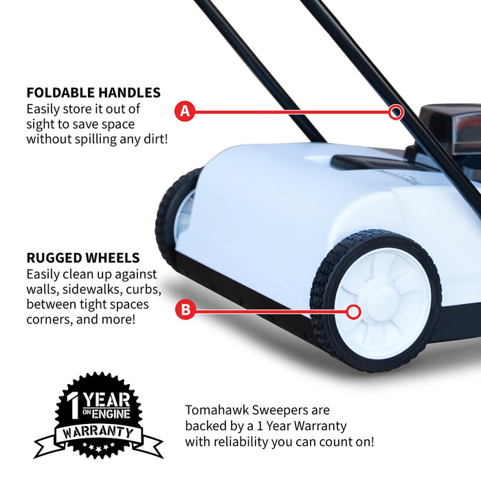 Tomahawk Power 22" Battery Powered Push Sweeper With Double Brush System 18V Lithium-Ion - Product Image 9