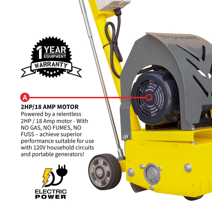 Tomahawk Power Electric 8” Concrete Scarifier Planer Grinder for Sidewalk Trip Hazard Repair, Traffic... - Lifestyle View