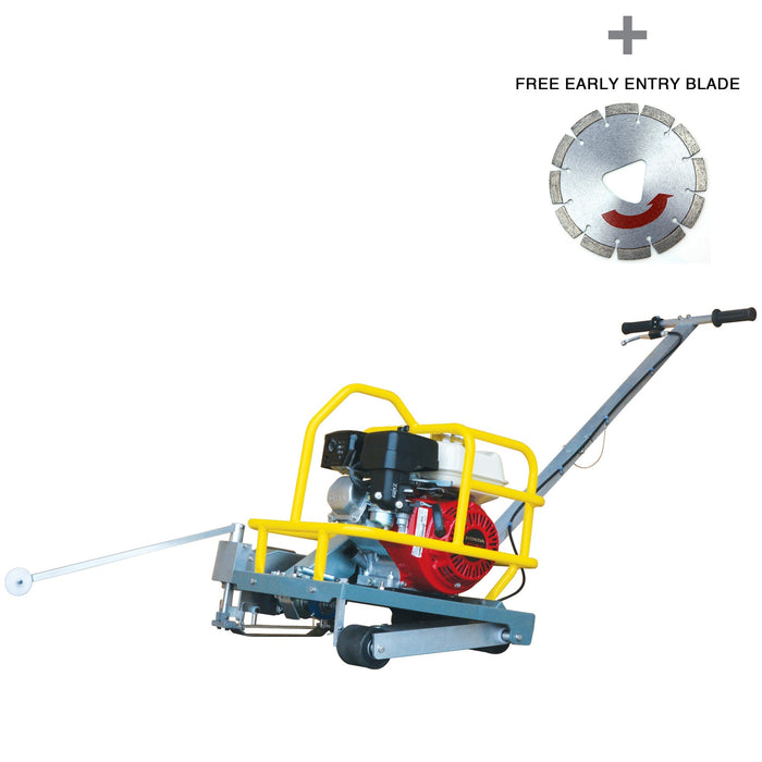 Tomahawk Power 6" Early Entry Green Concrete Saw with 3.5 HP Honda GX120 Engine - Main Product Image