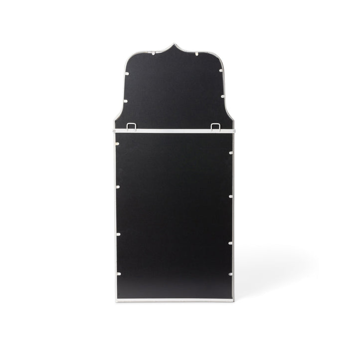 Park Hill Collection Metal Framed Keyhole Mirror - Elegant Antique White Finish for French Country Home Decor Charm