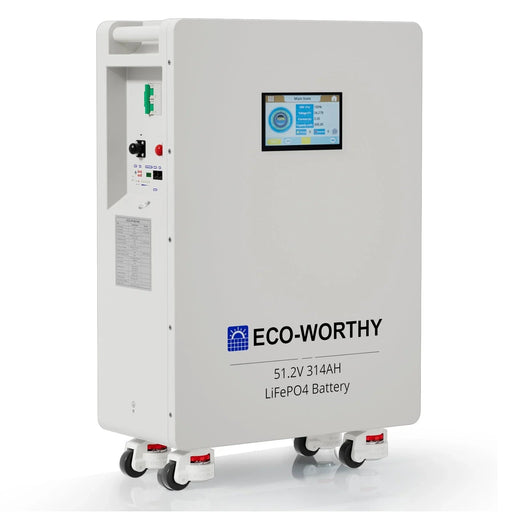 Green Vista Living ECO-WORTHY 51.2V 314Ah LiFePO4 Battery| Solar Battery Backup for home Power Station