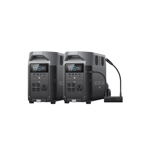 DELTA Pro 2-Pack + Double Voltage Hub - front view