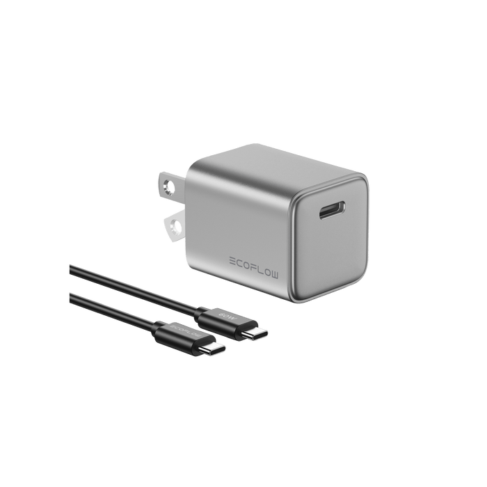 RAPID 20W GaN Charger with 60W Cable - front view