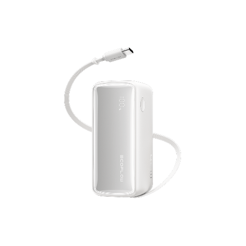 RAPID 3-in-1 Power Bank (10K, 45W, Retractable Cable & AC Plug) - size and scale