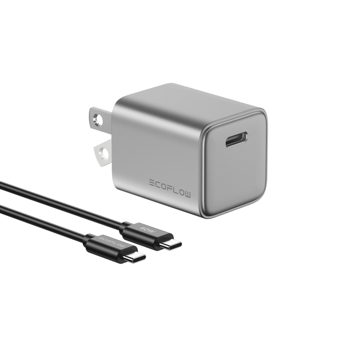 RAPID 30W GaN Charger with 60W Cable - angled view
