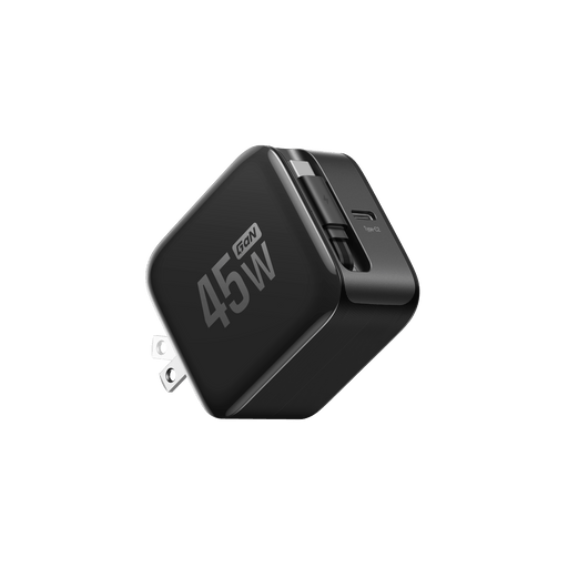 RAPID Charger (45W, Retractable Cable, GaN) - front view