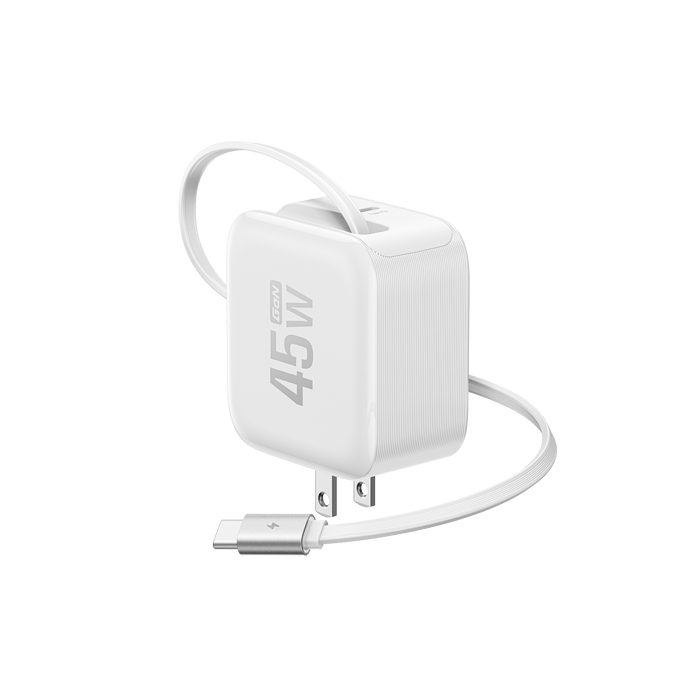 RAPID Charger (45W, Retractable Cable, GaN) - in use
