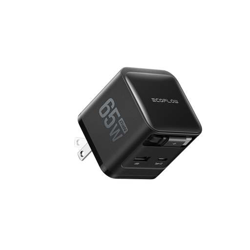 RAPID Charger (65W, Retractable Cable, GaN) - front view
