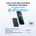 RAPID Mag Qi2 Power Bank (10K, 15W) + RAPID 65W GaN Charger with 100W Cable - size and scale