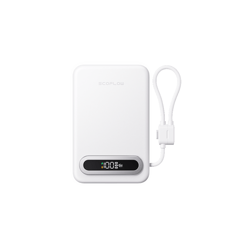 RAPID Mag Qi2.2 Magnetic Power Bank (10,000mAh, 25W, Built-in USB-C Cable) - angled view