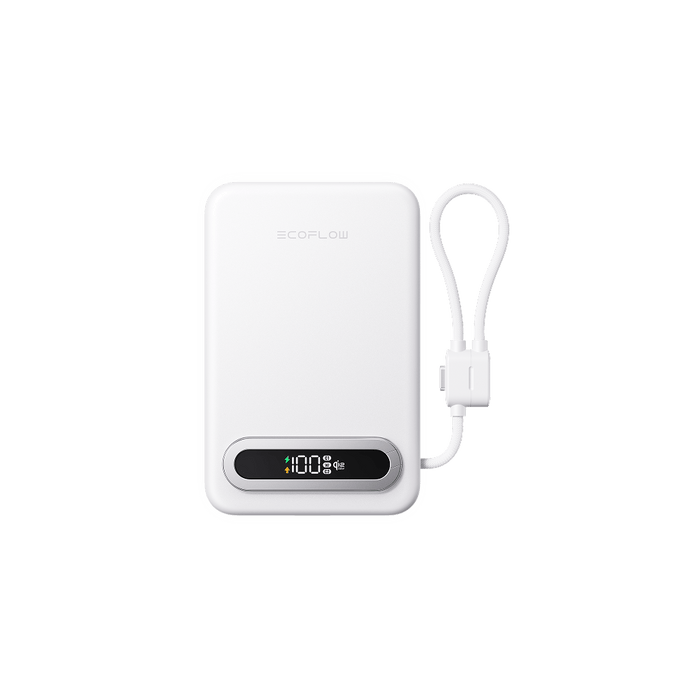 RAPID Mag Qi2.2 Magnetic Power Bank (10,000mAh, 25W, Built-in USB-C Cable) - angled view