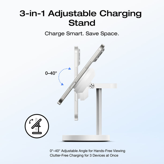 RAPID Mag Wireless Charging Stand (3-in-1) - size and scale