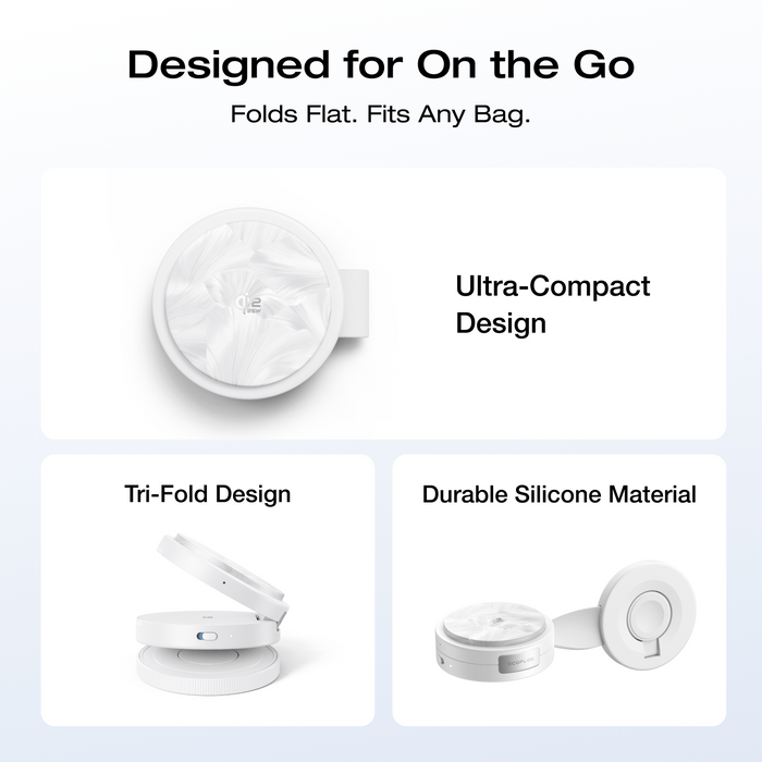 RAPID Mag Qi2.2 Wireless Charging Station (3-in-1 Foldable) - size and scale