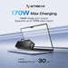 RAPID Power Bank (25,000mAh, 170W, 100W Built-In and Retractable Cables) - angled view