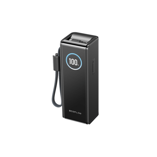RAPID Power Bank (25,000mAh, 170W, 100W Built-In and Retractable Cables) - front view