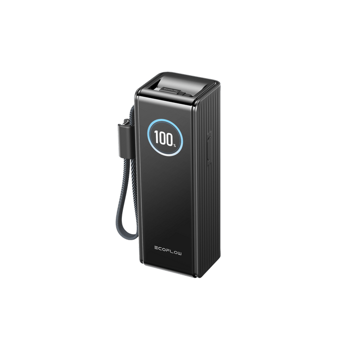 RAPID Power Bank (25K, 170W, 100W Built-In and Retractable Cables) + 100W Charger - in use