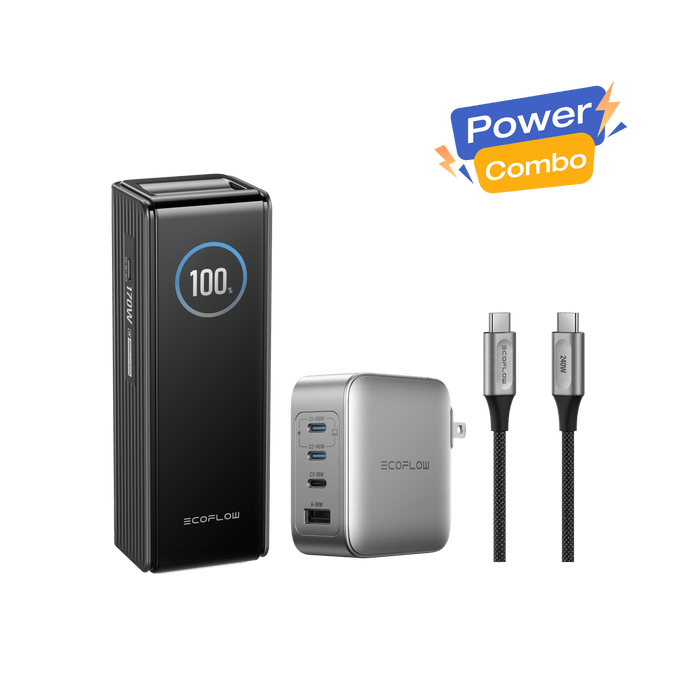 RAPID Power Bank (25,000mAh, 170W) + 140W Charger + 240W Cable - detail view