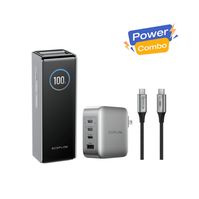 RAPID Power Bank (25,000mAh, 170W) + 140W Charger + 240W Cable - front view