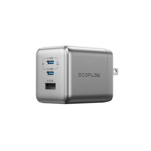 RAPID Pro Charger (100W, 3 Ports, GaN) - angled view