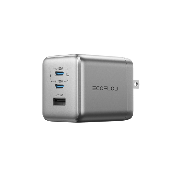 RAPID Pro Charger (100W, 3 Ports, GaN) - angled view