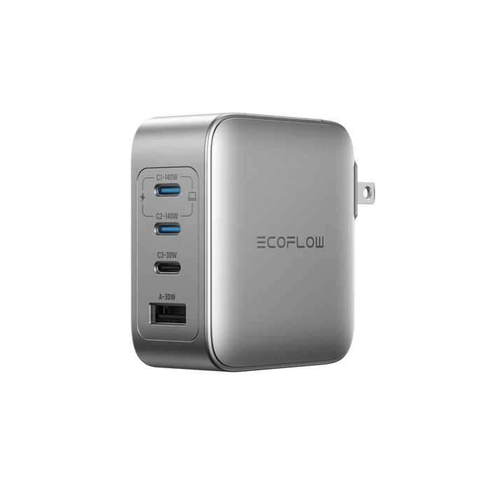 RAPID Pro Charger (140W, 4 Ports, GaN) - angled view