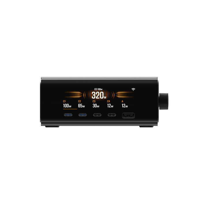 RAPID Pro Desktop Charger (320W, 5 Ports, GaN) - ports and outputs