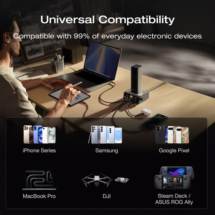RAPID Pro Power Bank (27,650mAh, 300W, 140W Built-in Cable) - size and scale