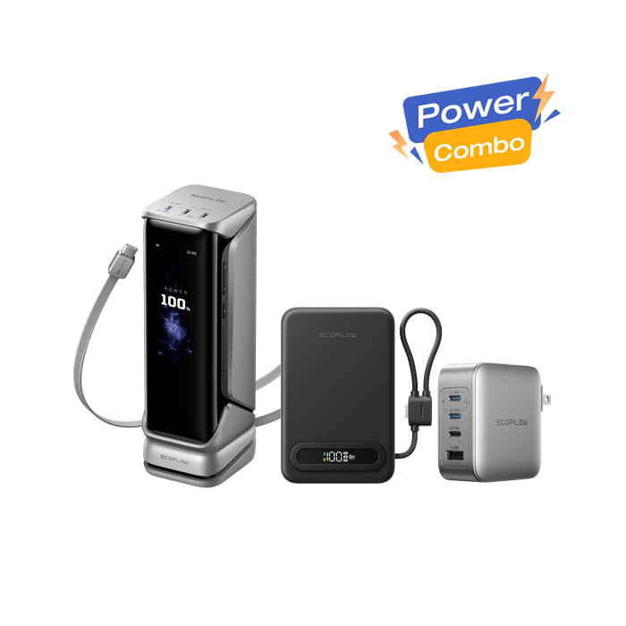 RAPID Pro Power Bank + RAPID Mag Qi2.2 Power Bank + 140W Charger - front view