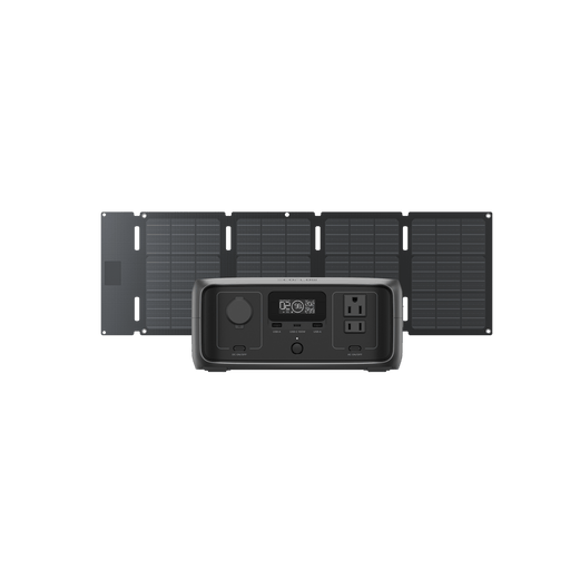 RIVER 3 + 45W Solar Panel - angled view